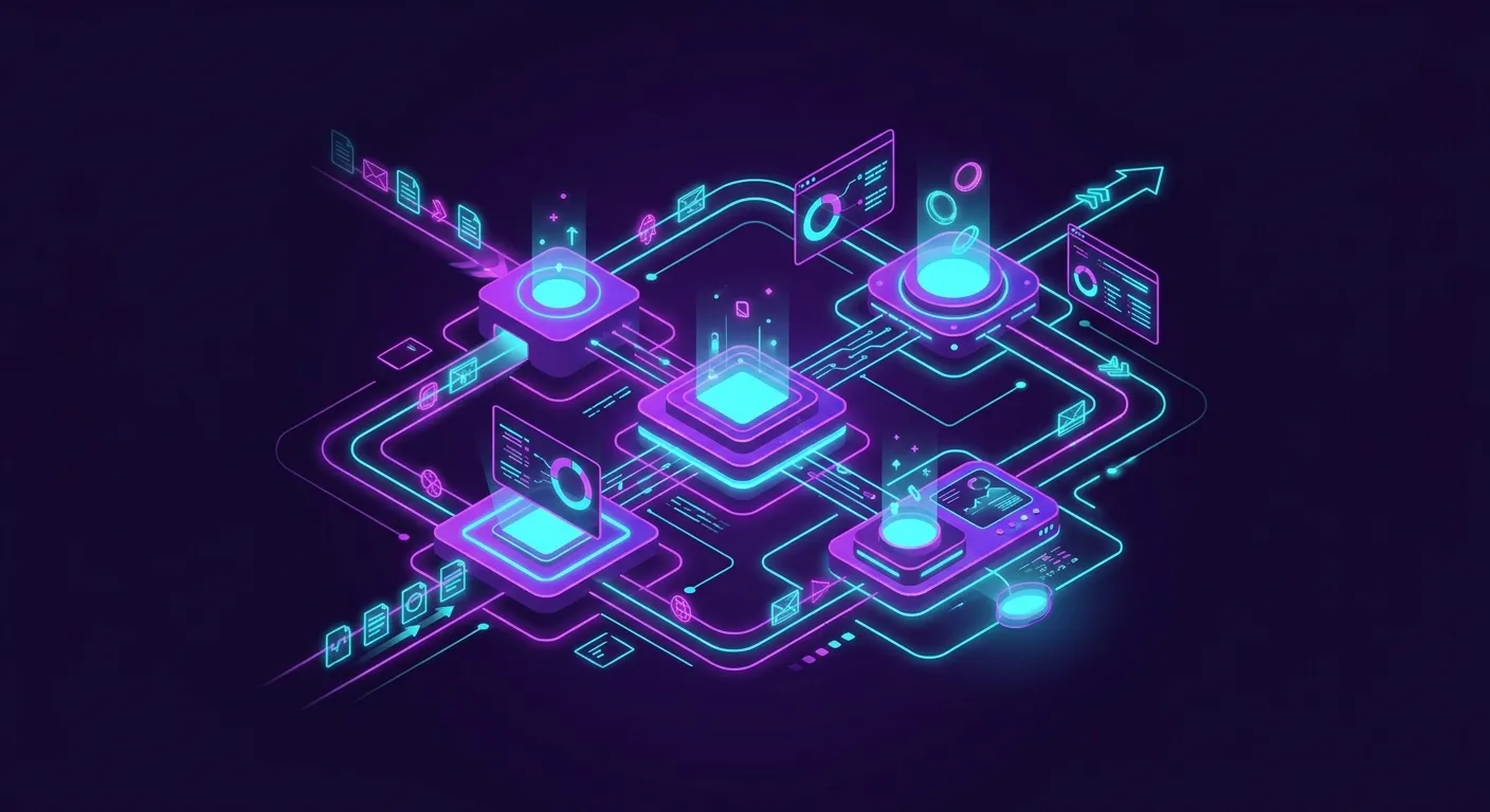 Ilustrasi edukasi simulasi demo slot anti rungkad bernuansa neon arcade